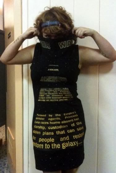 This Star Wars opening text crawl dress is simply a work of art!