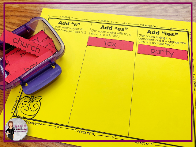 A plural nouns sort great for students