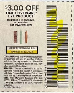 $3.00/1 Covergirl Eye Coupon from "SAVE" insert week of 9/2/23.