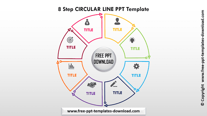 8 Steps Circular Line PPT Template Download