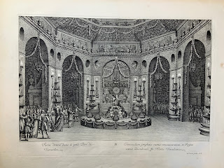 Engraving of banquet table at Versailles