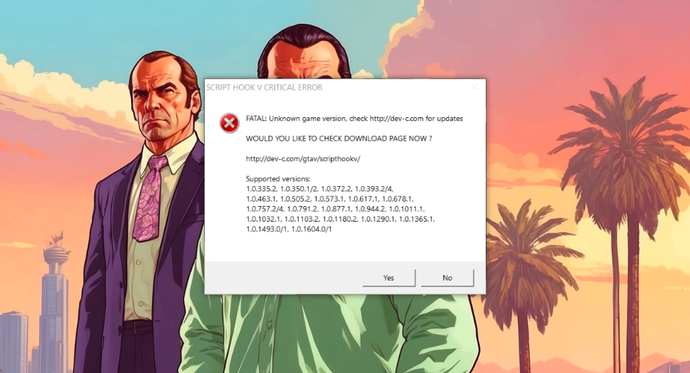 Ошибка в GTA 5 SCRIPT HOOK V CRITICAL ERROR