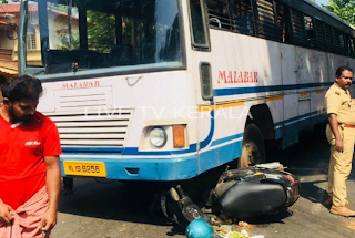 തളിപറമ്പ് കുപ്പത്ത് ബസും സ്കൂട്ടറും കൂട്ടിയിടിച്ച് പുളിയൂൽ സ്വദേശിക്ക് പരിക്ക്