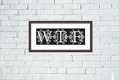 WTF cross stitch pattern Black and white design - Tango Stitch