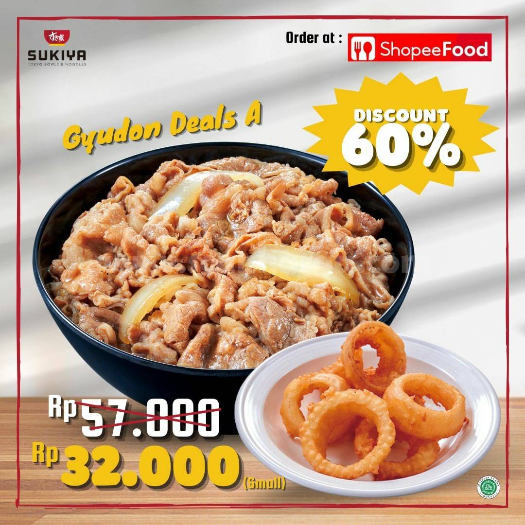 SUKIYA Promo Gyudon Deals A DISKON 60% via Sopeefood