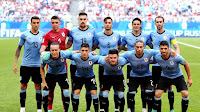 SELECCIÓN DE URUGUAY - Temporada 2017-18 - Matías Vecino, Fernando Muslera, Sebastian Coates, Rodrigo Bentancur, Edinson Cavani y Diego Godin; Diego Laxalt, Lucas Torreira, Nahitan Nandez, Martín Cáceres y Luis Suarez. SELECCIÓN DE URUGUAY 3 (Luis Suárez, Cheryshev p.p., Cavani) SELECCIÓN DE RUSIA 0. 25/06/2018. XXI Copa Mundial de la FIFA Rusia 2018, fase de grupos, Grupo A, 3ª jornada. Samara, Rusia, Samara Arena.