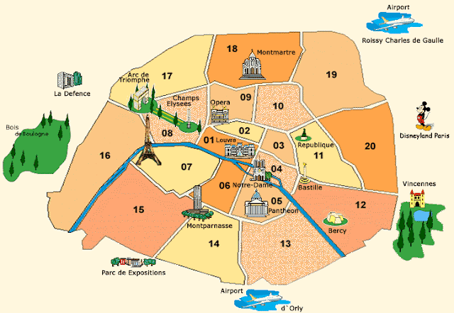 Paris Karte und Bezirke - Wo in Paris übernachten?