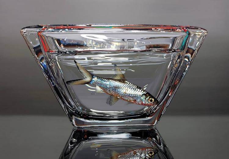 Stunning Oil Paintings Of Fish In Glass Bowls Are Examples Of Symbolism For The Contemporary World