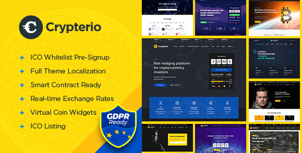 Crypterio - ICO Landing Page and Cryptocurrency WordPress Theme