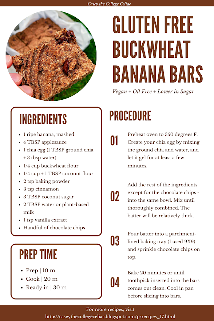 Gluten Free Buckwheat Banana Bars (Vegan, Oil Free)