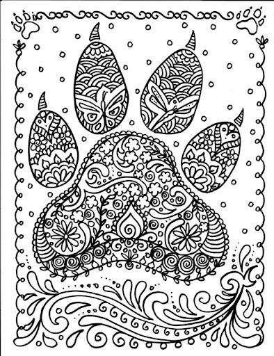 Best cute dog adult coloring book page