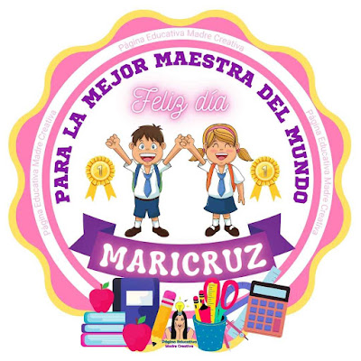 Solapín del Nombre Maricruz por el Día del Maestro