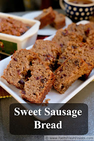 This quick nut bread combines sweet fruit and savory pork sausage for the ultimate in grab and go breakfast treats, with plenty of protein to get and keep you going.