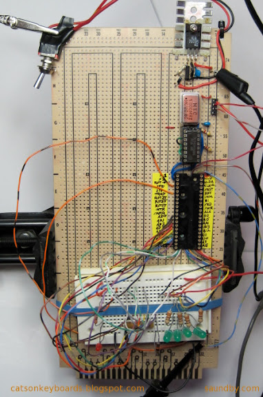 8085 Circuit being checked out before the 8085 is plugged in.