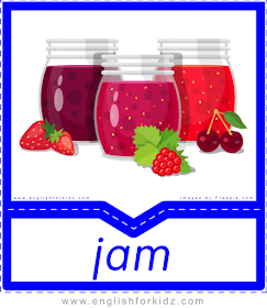 Jam - English food flashcards for ESL students