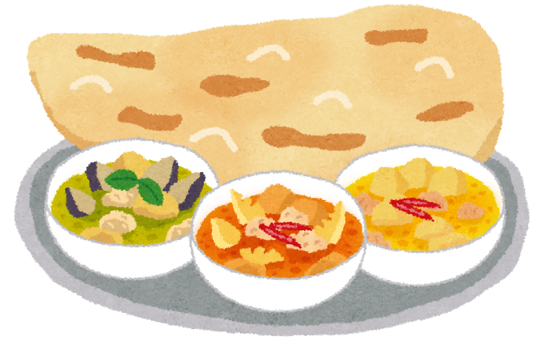 カレーとナンのイラスト エスニック料理 かわいいフリー素材集 いらすとや