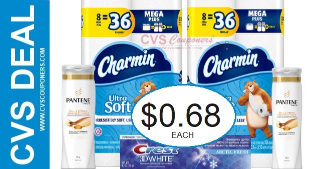 Charmin, Crest & Pantene CVS Deal $0.68 12-29-1-4