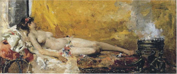 Resting Bacchante by Joaquín Sorolla, Classical mythology, Greek mythology, Roman mythology, mythological Art Paintings, Myths and Legends