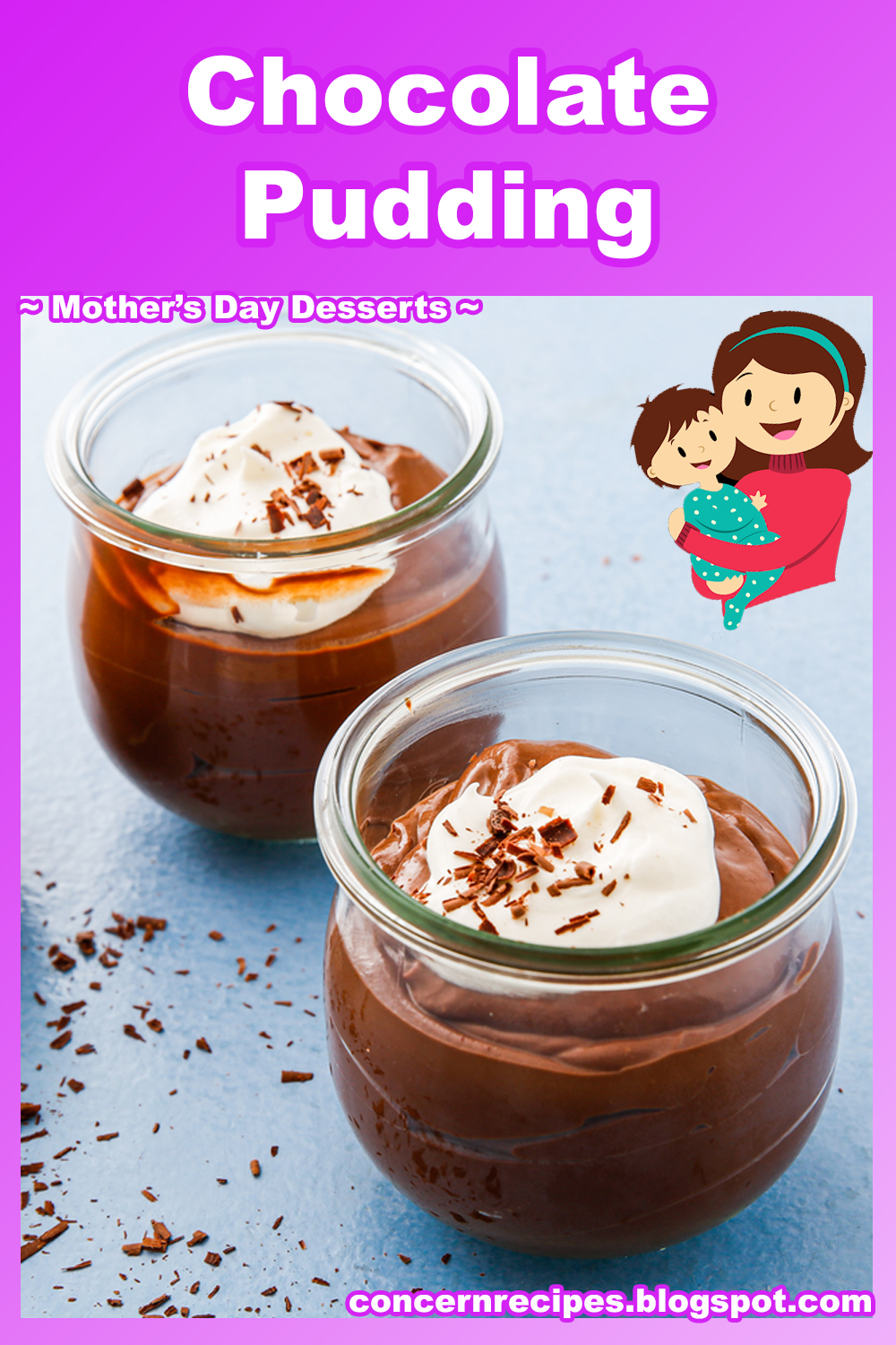 Chocolate Pudding - Mother's Day Desserts