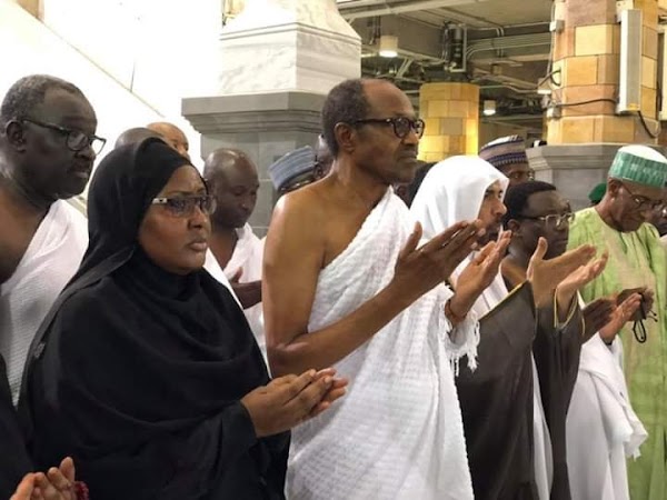 President Buhari and wife, Aisha, perform Umrah (lesser Hajj) at the Grand Mosque in Makkah (photos)