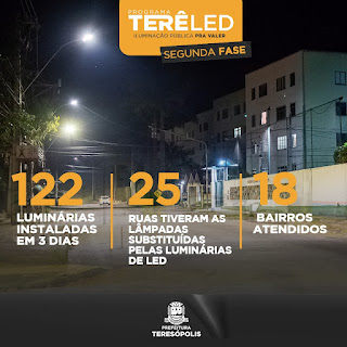 TerêLED - continuam as trocas de  lâmpadas antigas em Teresópolis