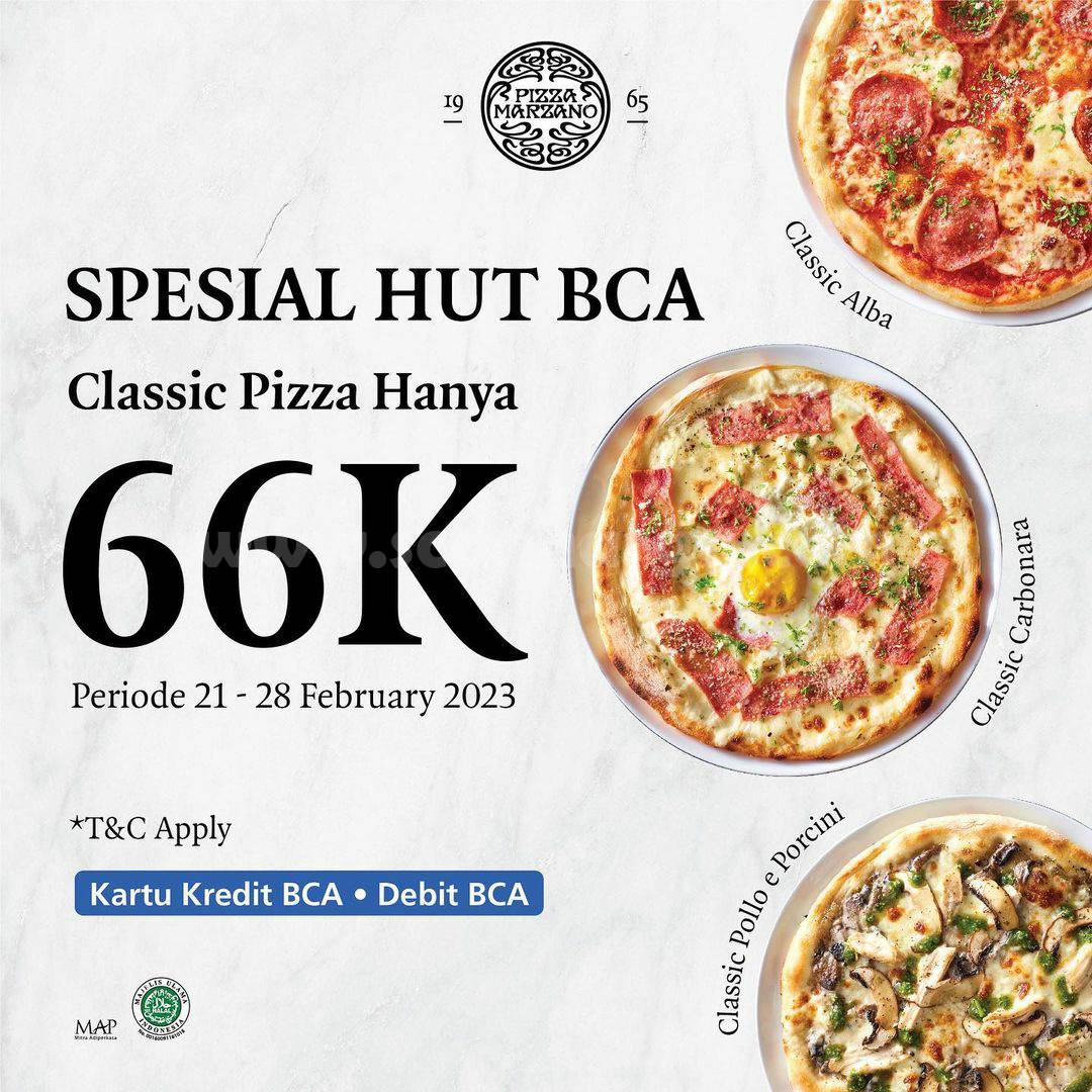 Promo Pizza Marzano HUT BCA 66 - Harga Spesial Rp 66.000