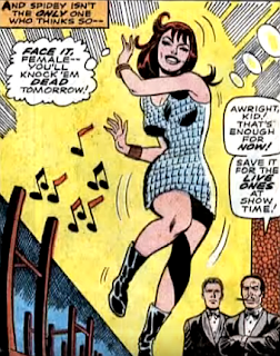 Amazing Spider-Man #59, don heck, john romita, at a mystery nightclub, mary jane watson dances as her gangster employers watch on