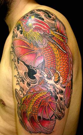 A Man with Left Arm Dragon Tattoo Design is a kind of tattoo drawn on his