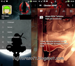 BBM MOD Uchiha Itachi Transparan v3.2.0.6 APK Terbaru