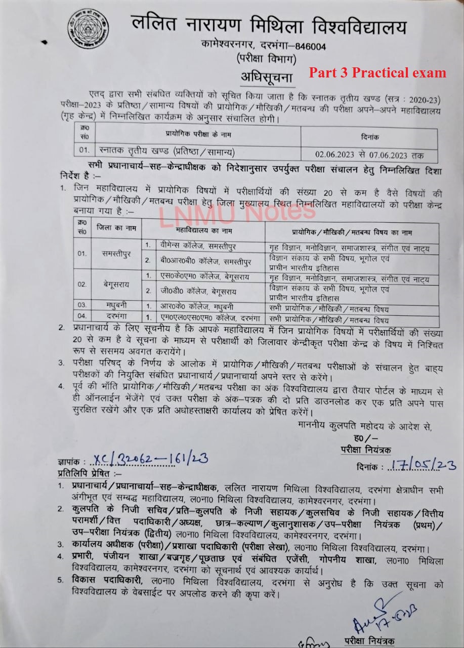 lnmu part 3 practical exam