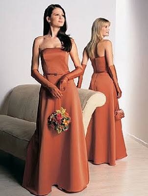 orange bridesmaid dress