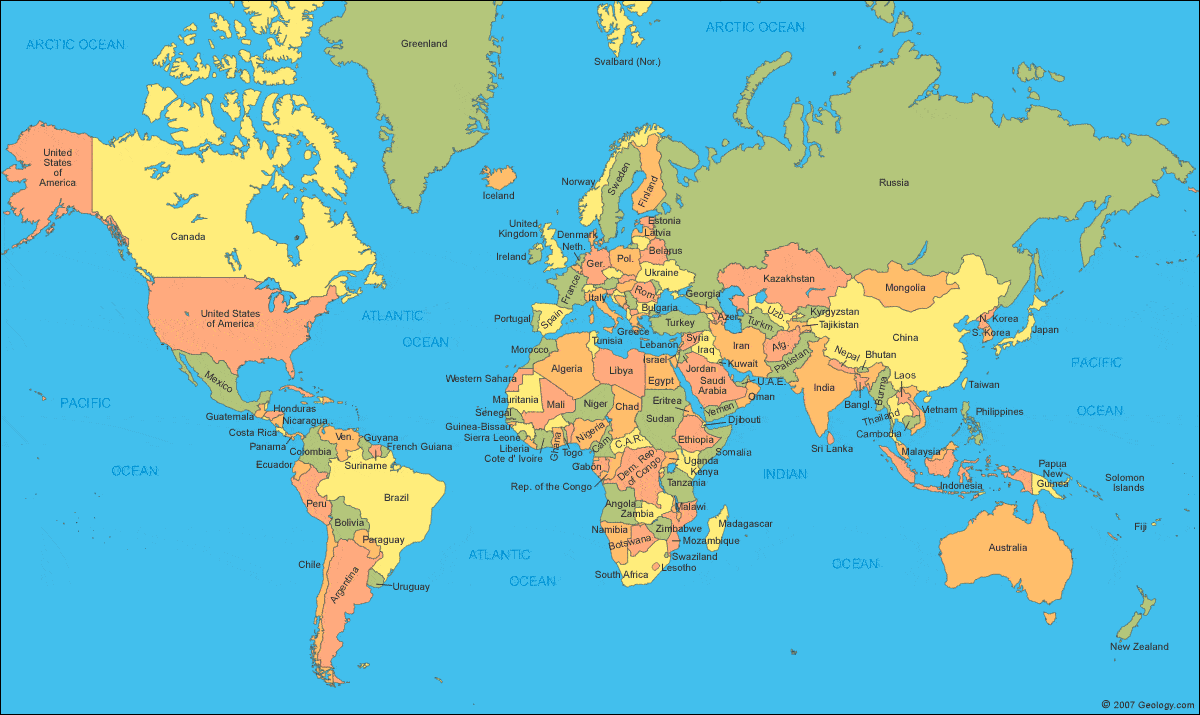 خريطة العالم ليالينا