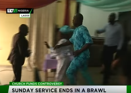 Photos: Members throw out their pastor during church service in Lagos 