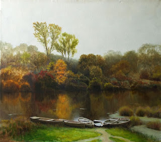 At The River Painting, Landscape,Realism