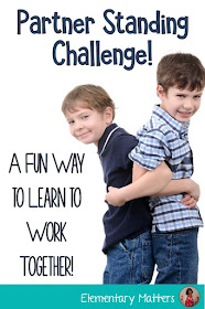 Partner Standing Challenge: Learning to work together! Here's a fun challenge that won't take up too much time, but will help children or adults learn to work together.
