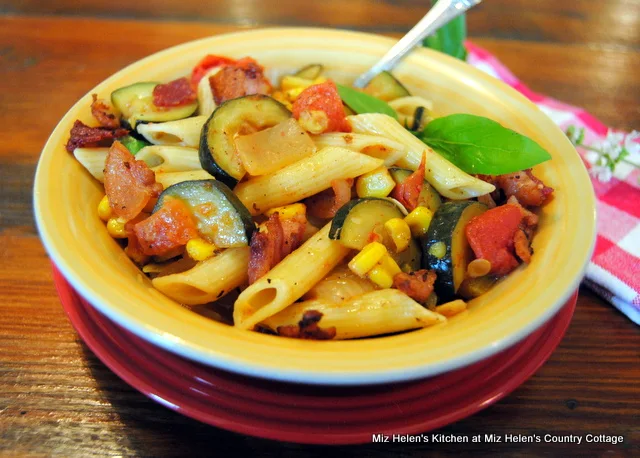 Garden Pasta Skillet at Miz Helen's Country Cottage