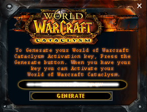 Save the World of Warcraft Cataclysm Keygen on your desktop and 