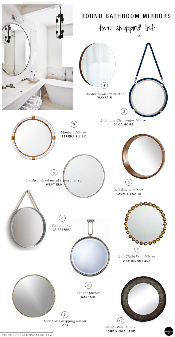 10 Best Round Bathroom Mirrors My Paradissi