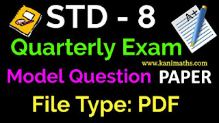 STD - 8 MODEL Quarterly Question Paper