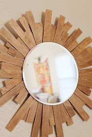 starburst mirror, DIY, mirror, homemade, craft, bar car, inexpensive, project, sunburst mirror, pink, A Hammer & Heels