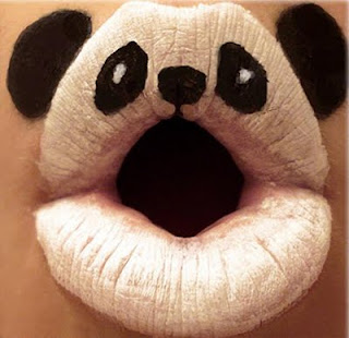 Panda Painting On Lips