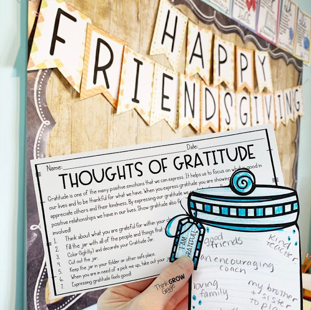 Friendsgiving in the Classroom Display and Activities and Bulletin Board