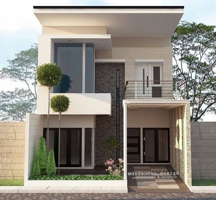  Desain  Rumah  2  Lantai  Lengkap Sederhana  Tampak Depan 