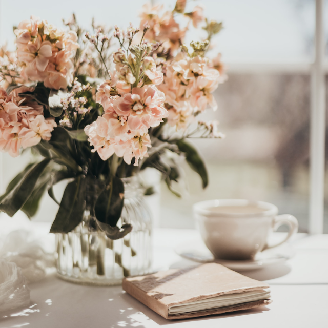 flowers and tea