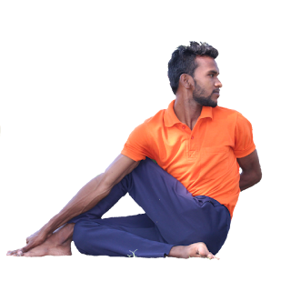 Ardhamatsyendrasana, half spinal twist