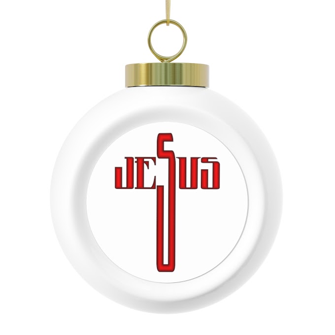 Jesus' Cross Christmas Ball Ornament