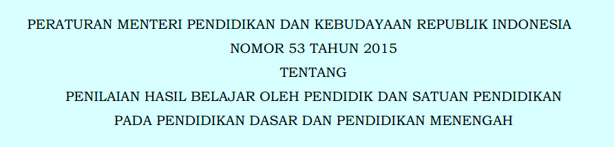 DONWLOAD PERMENDIKBUD NO 53 TAHUN 2015