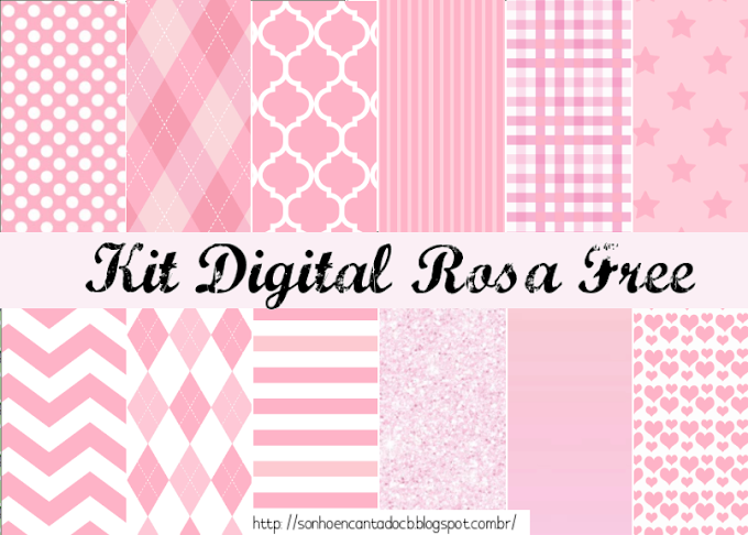 kit digital Rosa Grátis