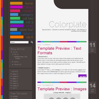 Colorplate Blogger Template. minimalist blogger template