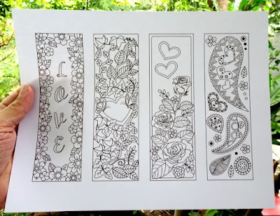 Love and hearts coloring page